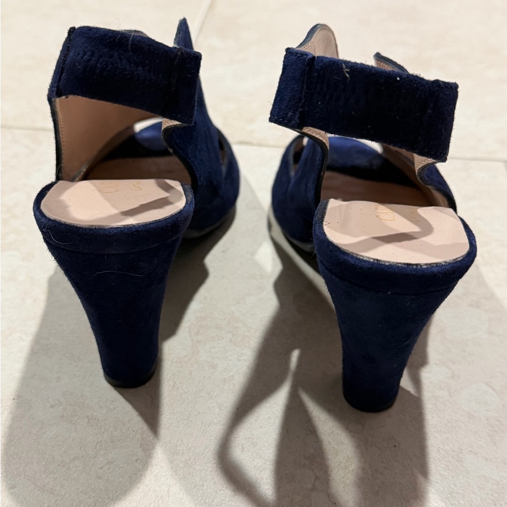 Cavela Navy Peep-Toe Heels - Picture 4 of 5